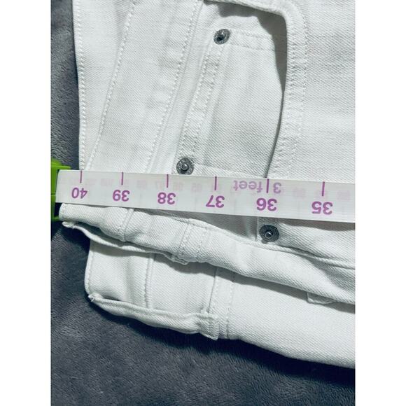 NWOT J.Crew stovepipe white straight jean signature stretch+ Size 33 Raw Hem - Picture 6 of 9